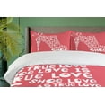 thumbnail image 4 of Ambesonne Fashion Duvet Cover Sets, Woman Shoes Coral Words, 2-King, White and Coral, 4 of 7