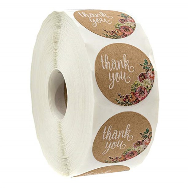 100-500 Uds. Múltiples estilos Kraft Gracias español gracias etiquetas adhesivas hechas a mano Scrapbooking adhesivo de papelería Dengxun unisex