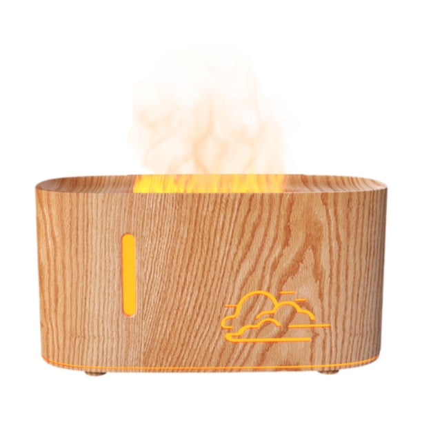 Humidificador de aire Flame con tanque de agua de 160 ml, difusor silencioso de 2 modos, humidificador de aire de niebla. Marrón