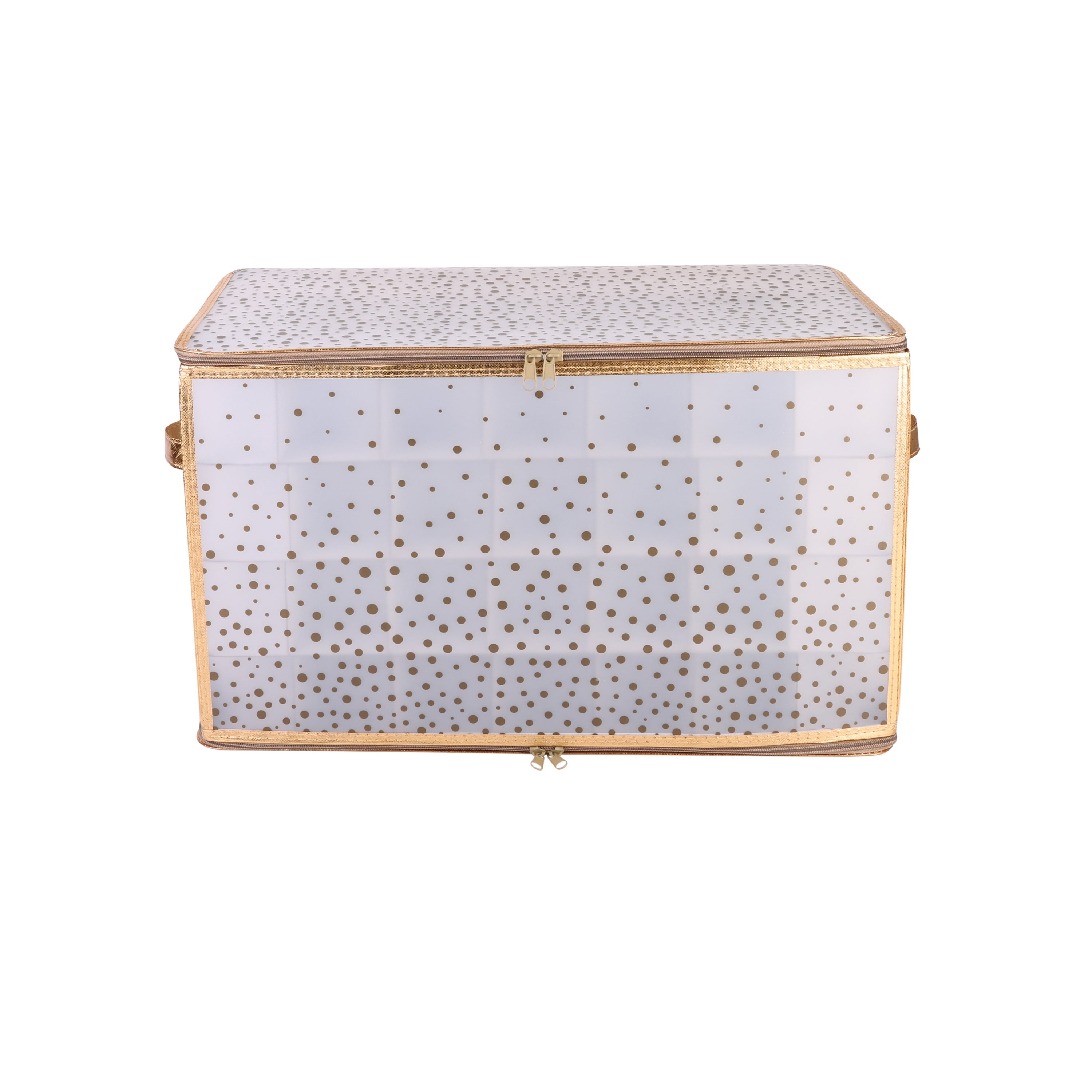 Simplify 112-Count Christmas Holiday Plastic Ornament Organizer Box, Gold
