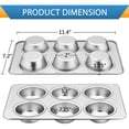 thumbnail image 4 of VeSteel Stainless Steel Muffin Pan, Metal Cupcake Pan Tray for Baking, Non-Toxic, Dishwasher Safe - 6-Cup, 4 of 5