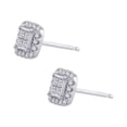 thumbnail image 3 of 14K White Gold 1/2 ct. Round and Princess Cut Diamond Fashion Earrings, 3 of 5