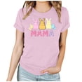 thumbnail image 3 of VBTAPA Novelty Graphic Tees for Women Happy Easter Bunny Print T-Shirt Cute Leopard Rabbit Tee Tops Lightning Sales of The Day Pink L, 3 of 6