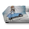 thumbnail image 3 of Winter Soft Flannel Fleece Blanket, Traveling Themed Snowy Image Ski Baggage Items Blue Vintage Car Holiday Photograph, Cozy Plush for Indoor and Outdoor Use, 50" x 70", Multicolor, by Ambesonne, 3 of 6