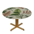thumbnail image 3 of Autua Fabric Leaves Design Round Tablecloth Stain-Resistant Washable 42"-46, 3 of 8