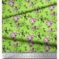 thumbnail image 3 of Soimoi Rayon Fabric Hummingbird,Leaves & Rose Floral Print Fabric by Yard 42 Inch Wide, 3 of 3