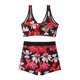 thumbnail image 5 of Gibobby Conjunto de traje de baño de bikini Bikini de cintura alta para mujer, bañadores sexys de dos piezas con realce, traje de baño Vintage, conjunto (Rojo,XL), 5 of 5