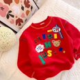 thumbnail image 5 of Suéter cálido de algodón para niños, primavera y otoño, parte superior de vellón fino para niños y niñas, linda camisa de cuello redondo para bebés, 5 of 5