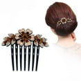 thumbnail image 3 of 5 PCS Women Flower Hair Comb Pins Rhinestone Slide Clips Bride Wedding Headdress Hair Accessories, 3 of 5