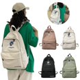 thumbnail image 1 of Mochila Mochilas escolares de niña de color sólido de alta capacidad para bolso de escuela adolescente Bolsa de impresión de margaritas de nylon, 1 of 3