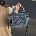 thumbnail image 3 of Hfppkn Star Print Denim Crossbody Handbag Y2K Multi-Pocket Shoulder Purse for Daily Use 23x10x18cm Blue, 3 of 7