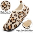 thumbnail image 3 of Ecetana Leopard Print Slippers for Women Indoor Barefoot Slippers Socks Furry Slip on House Shoes, 3 of 7