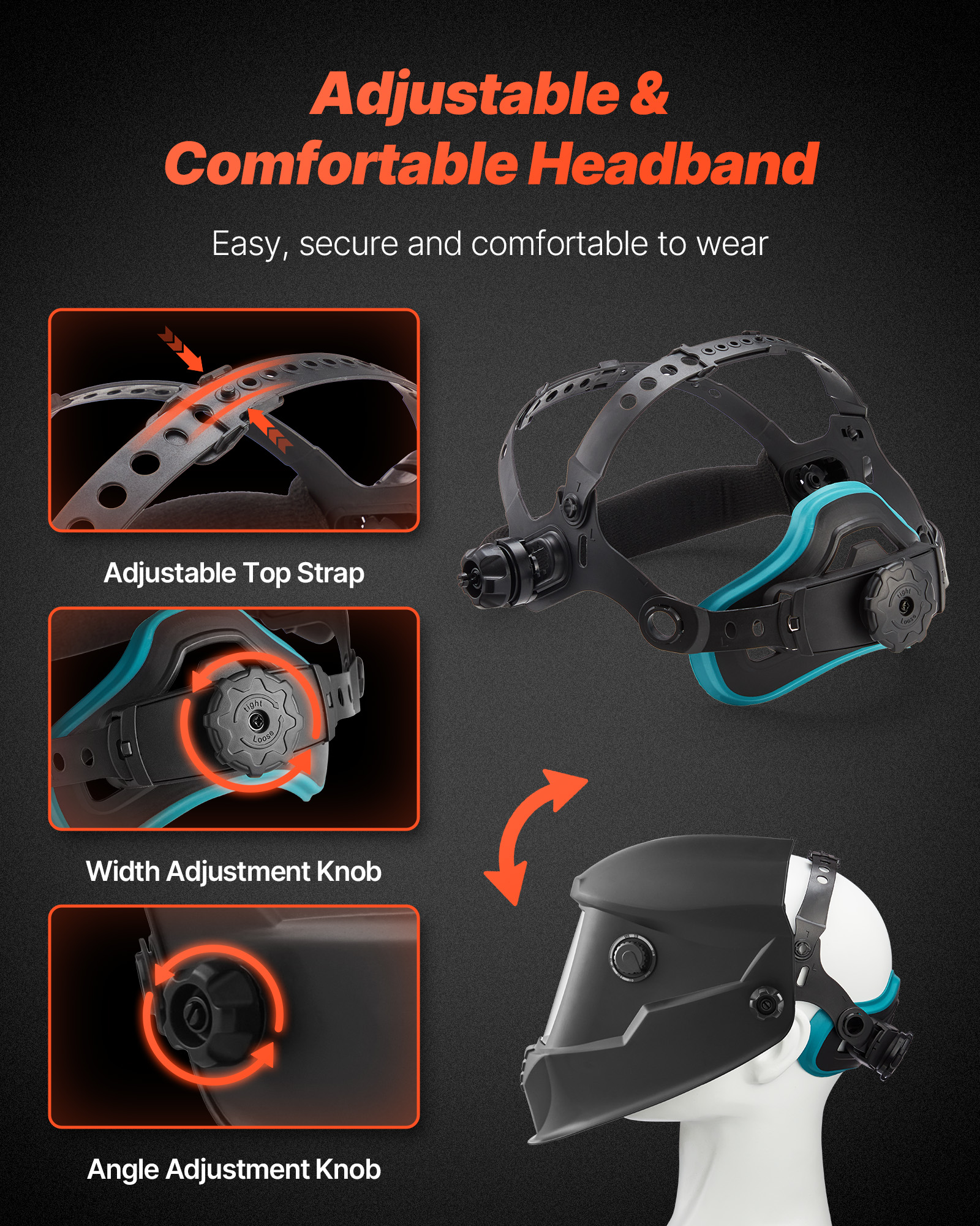 VEVOR Welding Helmet Auto Darkening, 3.94" x 3.15" True Color Welding Hood, Solar-Powered Welder Mask 4 Arc Sensors,Wide Shade 4/5-9/9-13 for TIG MIG Weld Cutting Grinding Application - METIS Series