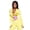 黄色(长裤款), variant on Women's Slim-Fit Hooded 2-Piece Tracksuit - Low-Waisted Flare Pants Zip-Front Cartoon Print Stretchy Knit Casual Set