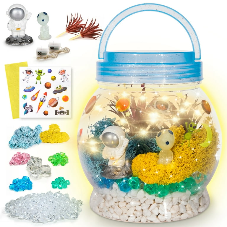 SUNNYPIG DIY Light-up Kit for Kids with Mermaid Toys, Mermaid Gifts for  Girls, Magical Mini Fairy Garden in a Jar with LED Light, Christmas and