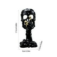 thumbnail image 2 of Halloween Clearance Under $10, Halloween Creative Gothic Skull Candle Holder, Halloween Decorative Stand, Available in Black and White (Black), 2 of 6