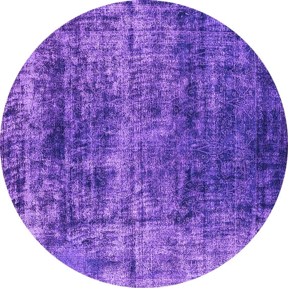 Ahgly Company Indoor Round Oriental Purple Industrial Area Rugs, 5' Round