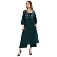 thumbnail image 3 of Bimba Women Ethnic Kurti Set A-Line Embroidery Kurta With Palazzo Pant Indian Festive Wear, 3 of 7