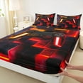 thumbnail image 3 of jejeloiu Modern Console Game Twin Sheet Sets,Cartoon Gamepad Twin Fitted Sheet,Red Orange Black Flat Sheet For Boys Teens,Super Cozy Room Decor,3pcs, 3 of 7
