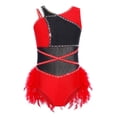 thumbnail image 3 of Choomomo Kids Girls Ballet Dance Tutu Dress Latin Dance Leotard Hip Hop Jazz Performance Outfits Bodysuit Red 12, 3 of 7
