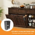 thumbnail image 2 of Craftian Kitchen Storage Cabinet with Drawers & Doors, Tilt Out Trash Can Cabinet for Double 10-gal Trash Bins, Brown, 2 of 8