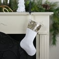 thumbnail image 2 of Northlight 20" Gold and White Reversible Sequin Cuff Christmas Stocking, 2 of 5