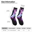 thumbnail image 2 of Pofeuu Rainbow Spotted White Horse Print Crew Socks, Adult Running Hiking Socks for Youth and Adult, 2 of 6
