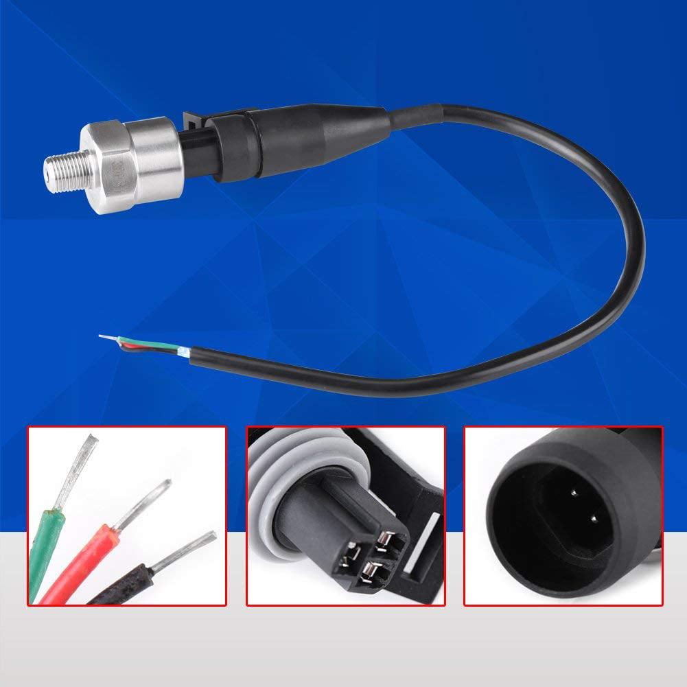 Water Pressure Transducer,1/8NPT Thread Stainless Steel Pressure Transducer Sender Sensor 30/100 /150/200/300/500 psi for Oil 5# Fuel Air Water