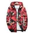 thumbnail image 1 of CVLIFE Veste Bomber Homme Coupe Régulière à Manches Longues avec Capuche Manteau de Pluie Rouge 3TG, 1 of 2