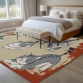 thumbnail image 4 of 8'x10' Area Rugs, Cute Cat Indoor Outdoor Area Rug for Living Room Bedroom, Burnt Orange Beige Vintage Animal Washable Bathroom Rugs Kitchen Floor Carpet Mats Home Decor Aesthetic, 4 of 8