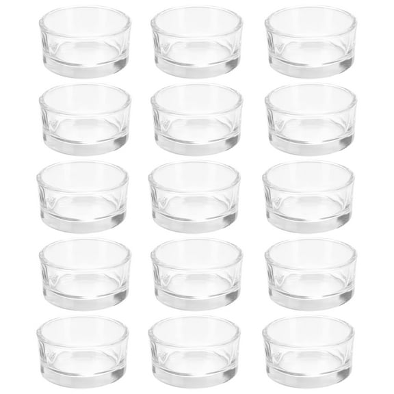 OUNONA 15Pcs Clear Glass Tea Light Candle Holders Aromatherapy Candle Jar for Wedding Party