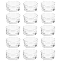 OUNONA 15Pcs Clear Glass Tea Light Candle Holders Aromatherapy Candle Jar for Wedding Party