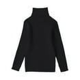 thumbnail image 4 of LOCHEX Girls Clothes Clearance Warm Knit Sweater Pullover Long Sleeve Soft Turtleneck High Neck Solid Children Autumn Sweater,Black,Black 8-9, 4 of 7