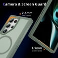 thumbnail image 5 of for Samsung Galaxy S25 Ultra Case,[Built-in Invisible Kickstand],Compatible with MagSafe,Military-Grade Drop Protection Double Layer Shockproof Slim Translucent Matte Phone Case,Gray Green+Green, 5 of 7