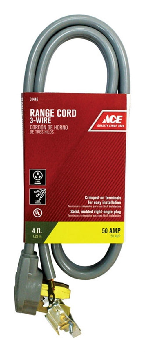 Master Electrician 09014ME 6/2 8/1 SRDT 50-Amp Range Appliance Power Supply Cord 4 Feet, Grey