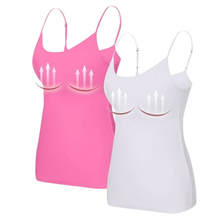 Nokdvo 2PC Yoga Racerback Tank Top for Women with Built in Bra Women s Padded Sports Bra Fitness Workout Running Shirts 3XL
