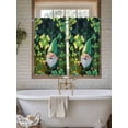 thumbnail image 4 of St. Patrick's Day 2 Panel Kitchen Curtains for Windows, Spring Green Shamrock Gnomes Leaves Bathroom Privacy Curtain, Home Décor Window Treatment for Bedroom/Living Room 55"x45", 4 of 6