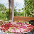 thumbnail image 2 of Ambesonne Floral Boho Fitted Round Tablecloth, Fantasy Tiger Lily Art, 56"- 60" Diameter, Dark Coral Hot Pink, 2 of 5