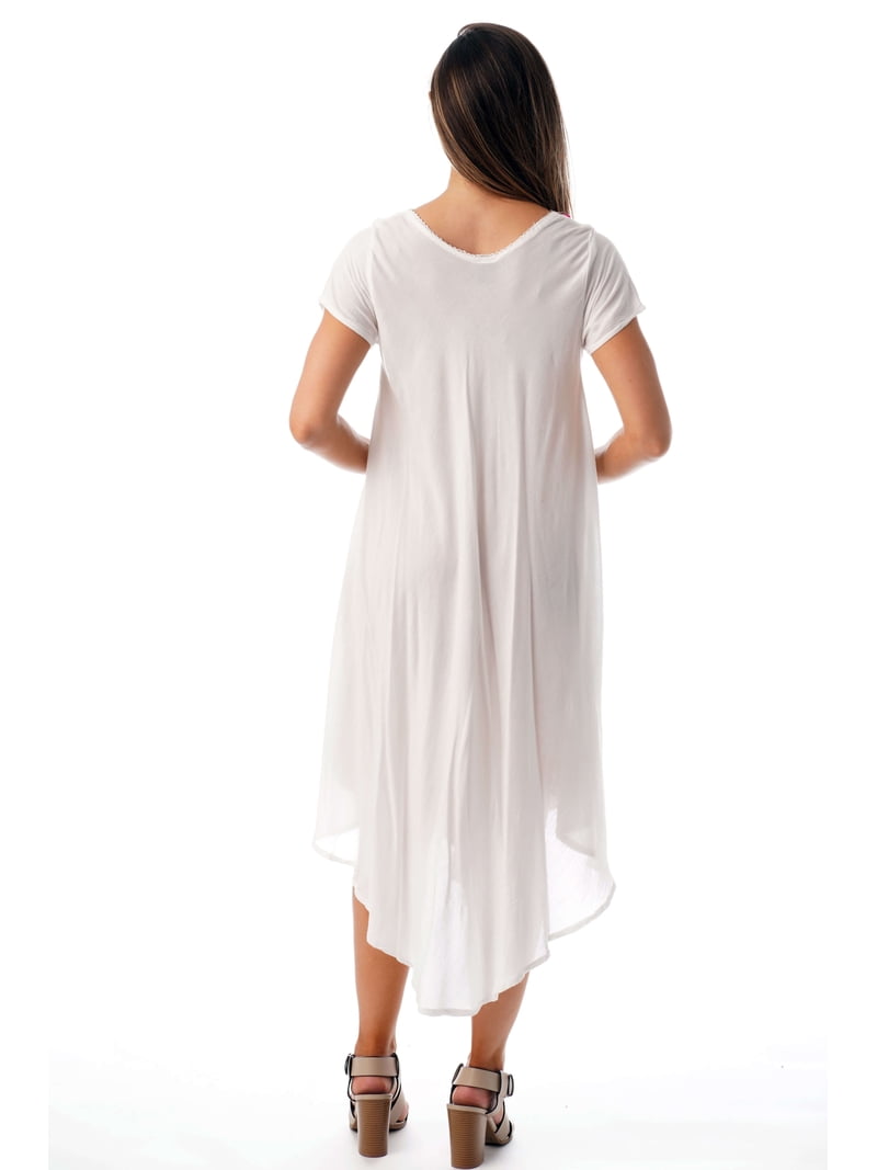 short umbrella dress Riviera Sun Short Sleeve Umbrella Dresses for Women (White, Medium)