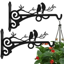 Keyohome Hanging Plant Bracket,2 Pcs 8" Cast Iron Decorative Wall Planter Hanger Hooks for Hanging Plants Flower Baskets Wind Chimes Bird Feeders,Indoor Outdoor Rustic Home Decor
