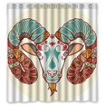 thumbnail image 1 of Cortina de ducha Impermeable ABPHQTO Patrón Retro Aries 150x180 cm, 1 of 2