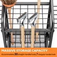 thumbnail image 2 of Garden Tool Organizer with Large Wheels & 12 Hooks, Holds Up to 40 Long-Handled Tools, Heavy Duty 3-Tier Yard Tower Tool Rack for Garage, Garden Tool Cart Yard Tool Organizer, 2 of 13