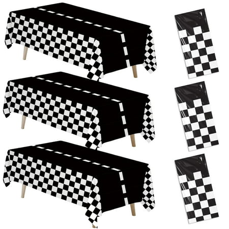 FVABO Race Car PresNok Boy Birthday Tablecloth - 3pcs Racing Party Table Cover for Kids Birthday Decorations, Disposable Table Cloth for Fast One or Two Fast Theme, 86in x 55in