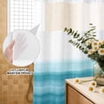 thumbnail image 1 of No Hook Shower Curtain with Built-in Rings - Teal White Washable Waterproof Fabric Bathroom Curtains for Hotel,Rentals, Stall 54 X 78 Inch , Abstract Brush Stroke, 1 of 6