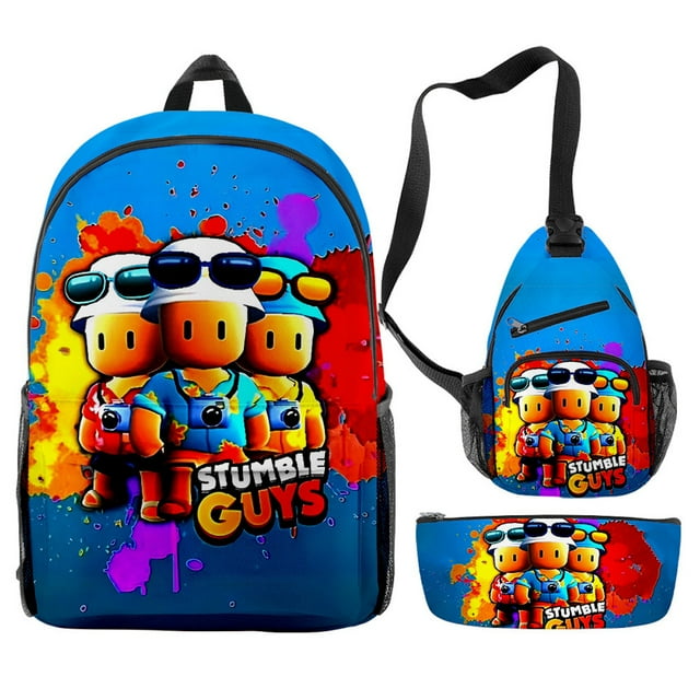 Set de mochilas Stumble Guyss Anime, 3 unidades, para niños, mochila escolar