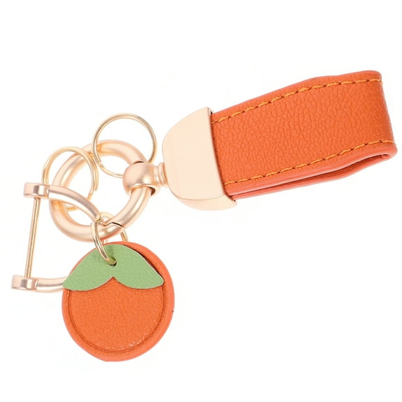 WORGEOUS Leather Pendant Keychain Cute Keychain Decorative Keychain Handbag Keychain Bag Charm for Women (Orange)