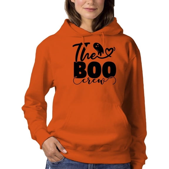 The Boo Crew. Cute Boo Ghost Hoodie Women -Image by Shutterstock, Female Small