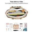 thumbnail image 4 of Tote Bag for Women - Corgi Dog and Flower Florals Shoulder Bag - Large Utility Work Duffle Bag with Zipper Handbag for Travel, Work, Sprots, 4 of 5
