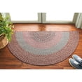 thumbnail image 2 of SAFAVIEH Braided Kent Geometric Machine Washable Reversible Area Rug, Brown/Gray Pink, 2' x 4' Half Moon, 2 of 13