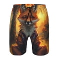 thumbnail image 3 of Balery Sunset Maple Tree Fox Traje de Baño Estilo Hawaiano para Hombre, Shorts de Secado Rápido con Bolsillos-X-Large, 3 of 6